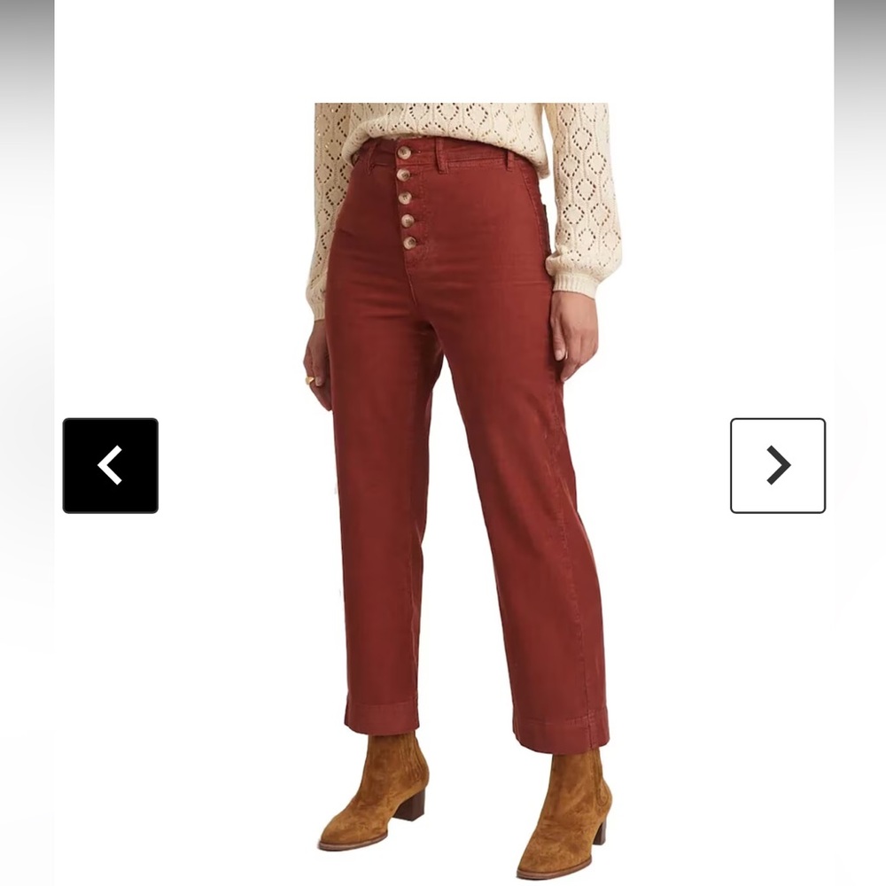 Marine Layer Bridget Cord Pant in barn yard red